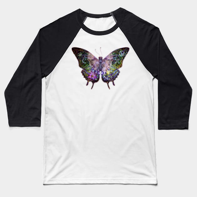 Butterflies, Celestial Garden Butterfly’s Soul in Lilac Baseball T-Shirt by Dream and Design